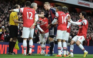 Gunners mob the ref