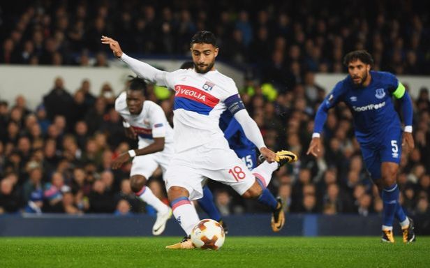 Nabil Fekir scoring against Everton
